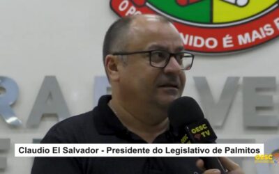 Presidente do Poder Legislativo do Município de Palmitos, vereador do Partido do PP Claudio El Salvador, fala sobre assuntos tratados na 1° Sessão 2024