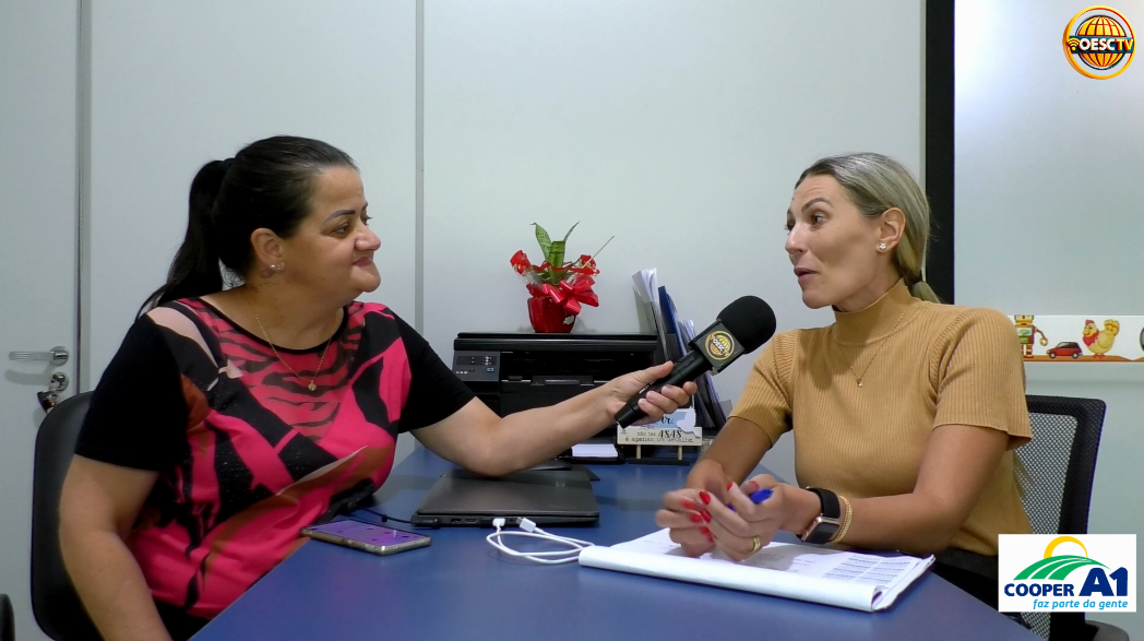 DALIANE NEZELLO COLLA HANN, NOVA SECRETÁRIA DE SAÚDE DO MUNICÍPIO DE PALMITOS, CONCEDE ENTREVISTA À OESC TV