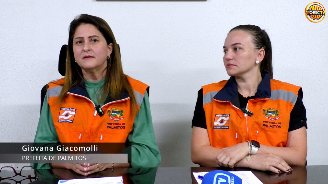 PREFEITA DE PALMITOS E SECRETÁRIA DE AGRICULTURA DETALHAM AÇÕES APÓS TORNADO